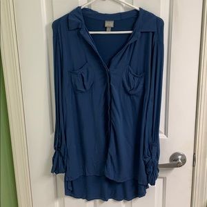 Blue button down shirt size large
